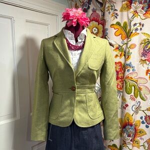 J. Crew Light Green Wool Blazer